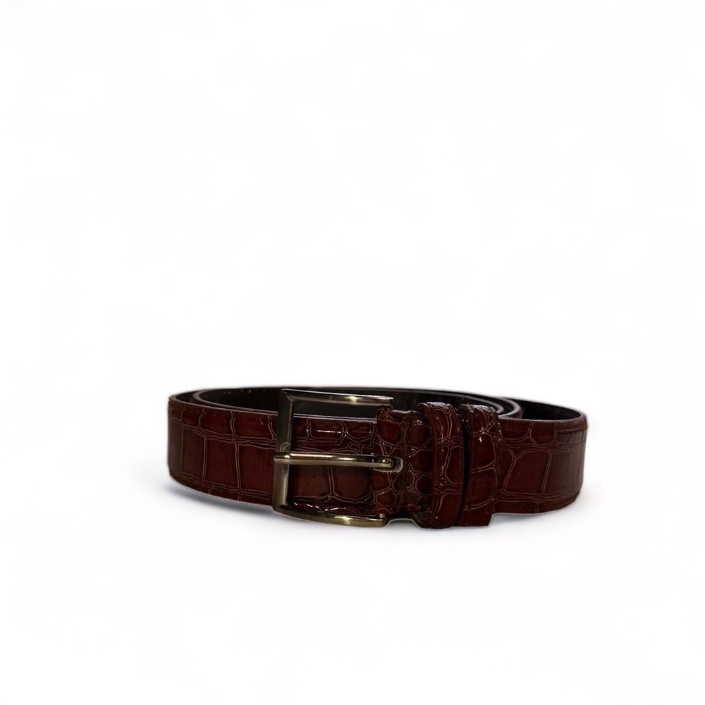 Leather Embossed Croc Print Belt